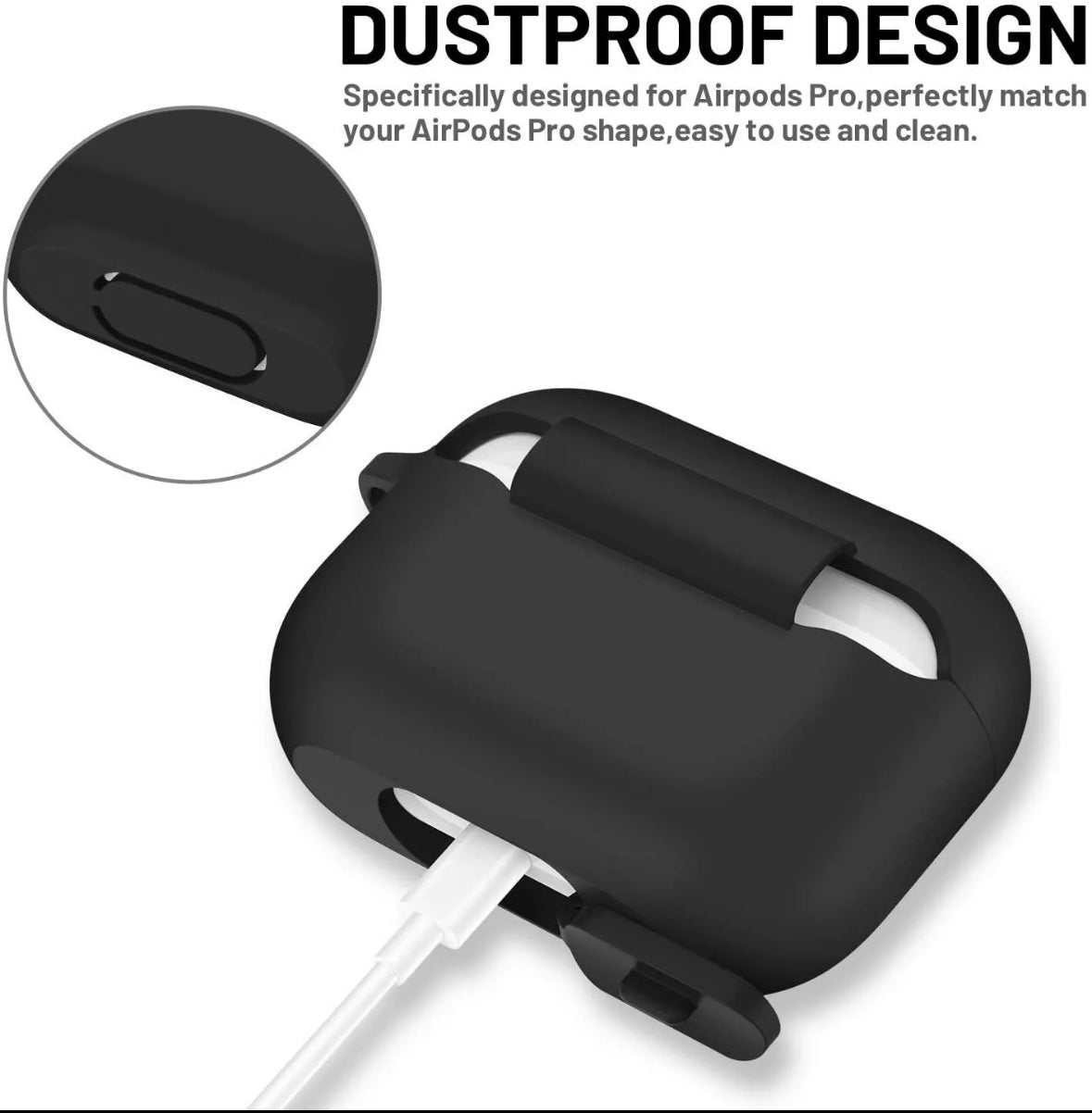 Funda protectora de silicona a prueba de golpes para AirPods Pro con llavero