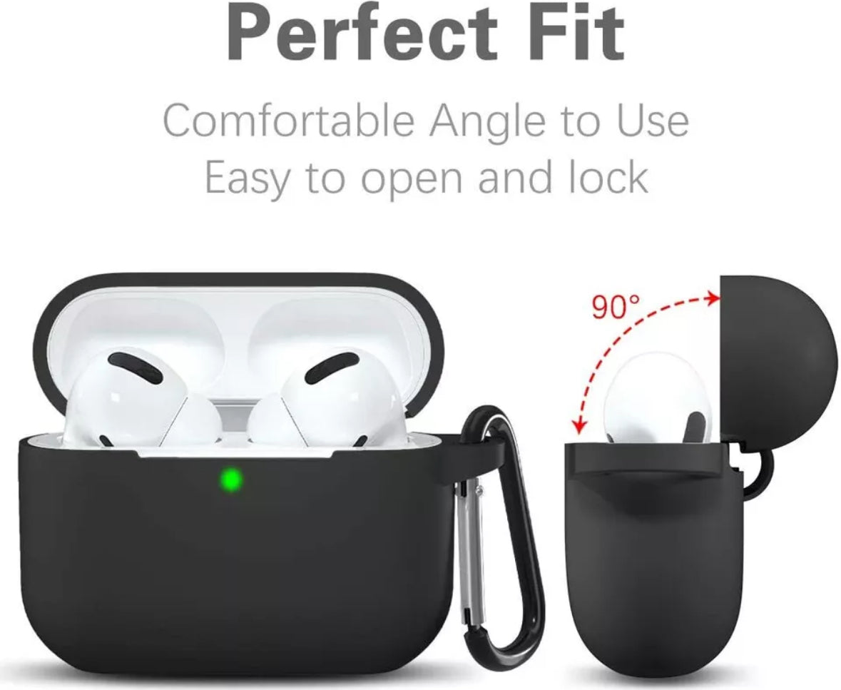 Funda protectora de silicona a prueba de golpes para AirPods Pro con llavero