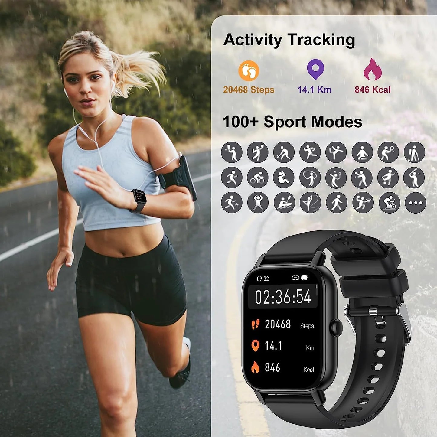 2024 Smart Watch Waterproof High-Definition Screen with Multi-Sport Mode