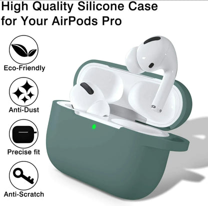 Funda protectora de silicona a prueba de golpes para AirPods Pro con llavero