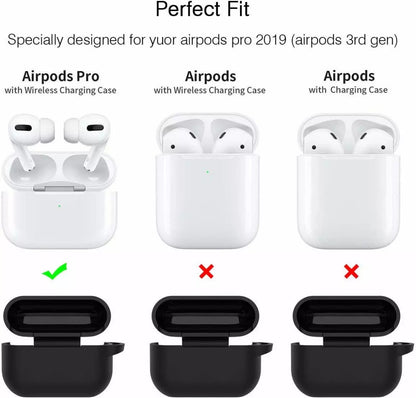 Funda protectora de silicona a prueba de golpes para AirPods Pro con llavero